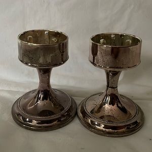 Silver vintage candle holders, made in England
